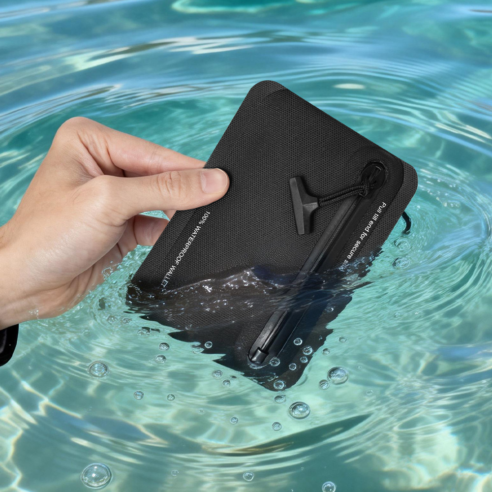 Leather Edc. Carry Pouch - Portamonete con Cerniera 100% Impermeabile, Pochette