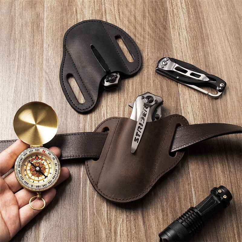 Edc Carry Holster - Custodia in vera pelle per portacoltelli