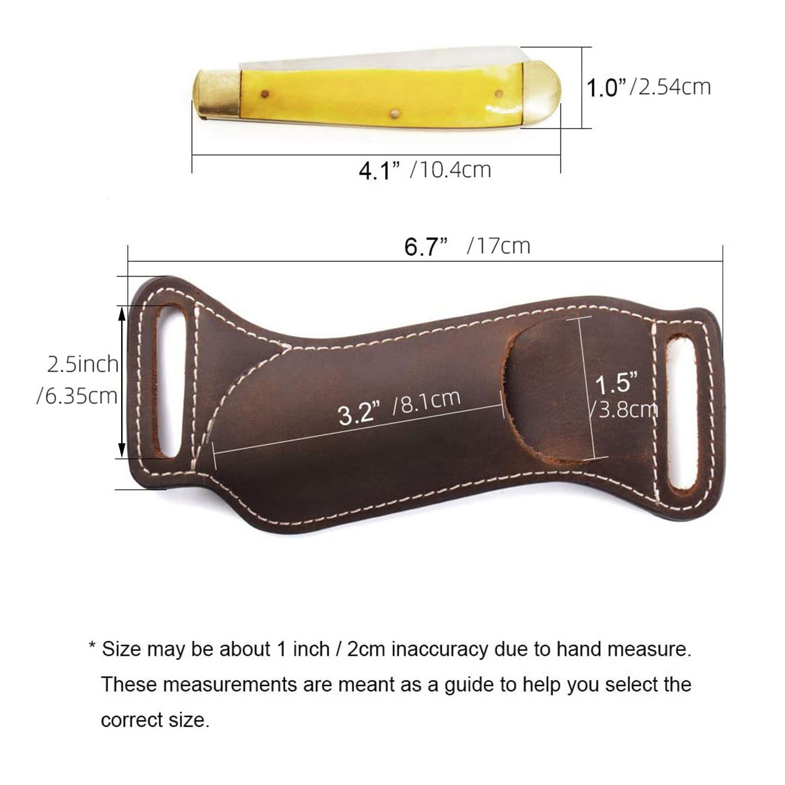 Leather Edc. Carry Pouch - 1 Confezione di Custodie in Pelle