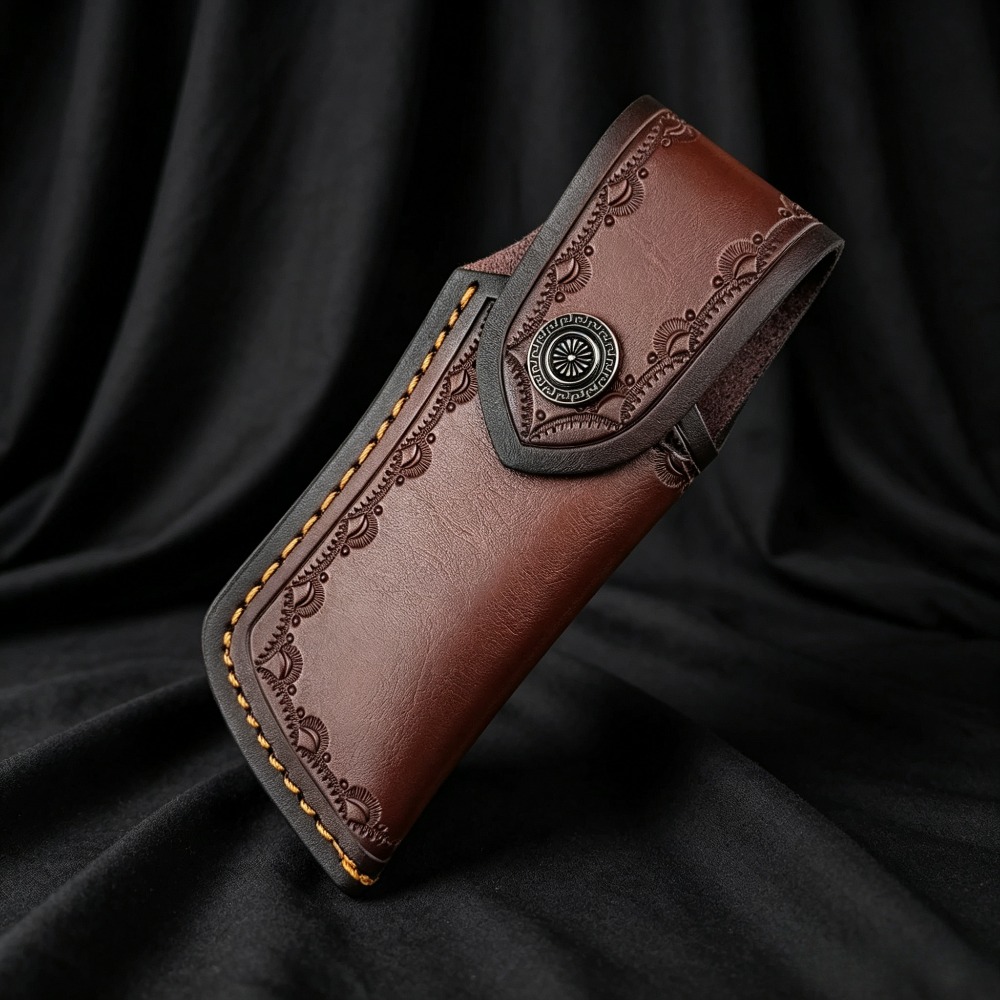 Leather Edc. Carry Pouch - Fodero per Coltello in Vera Pelle